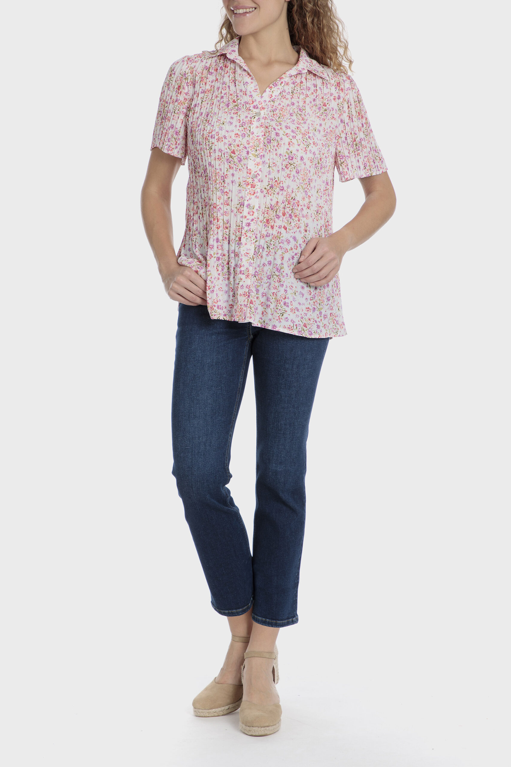 FLORAL PLEATED SHIRT 440653 - Image 3